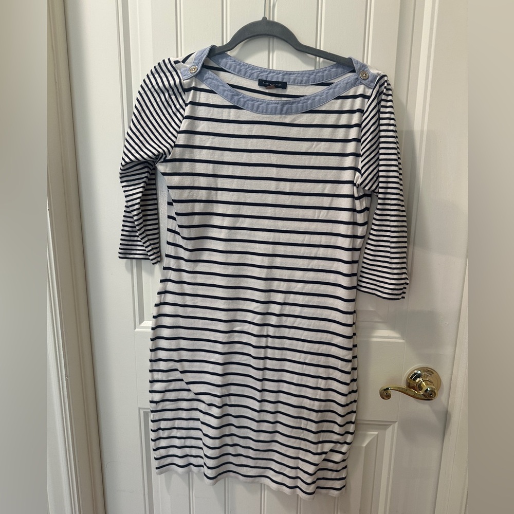 Tommy Hilfiger Nautical Boat Neck Dress. Size small striped summer preppy